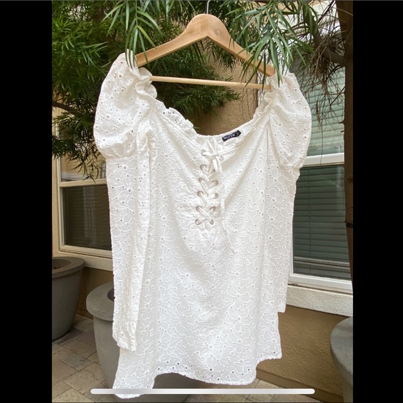 Nasty Gal Eyelet smocked long sleeves dress - Picture 5 of 9